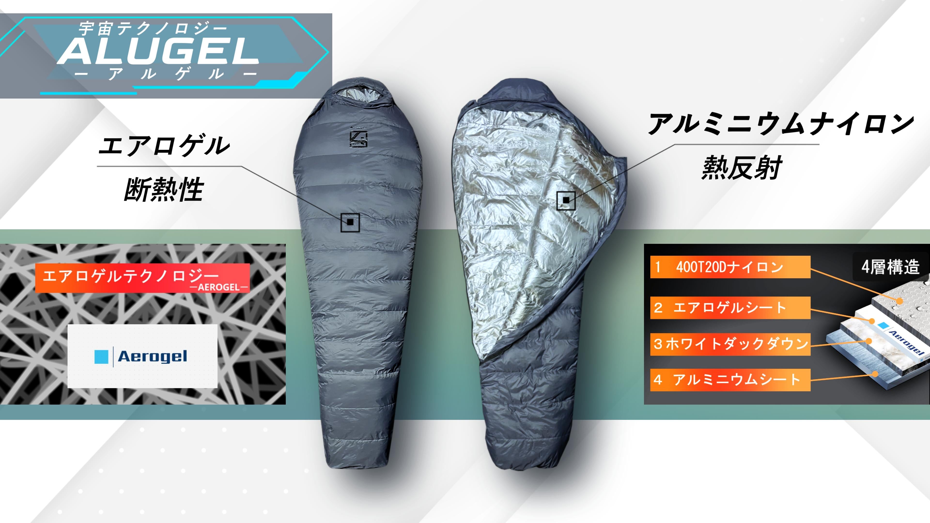 AEROGEL MUMMY SLEEPING BAG［スペースグレー］